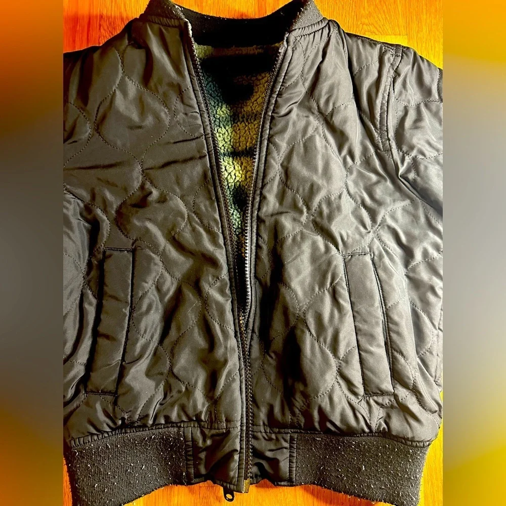 Abercrombie Kids Quilted Reversible Jacket - Black and Camouflage